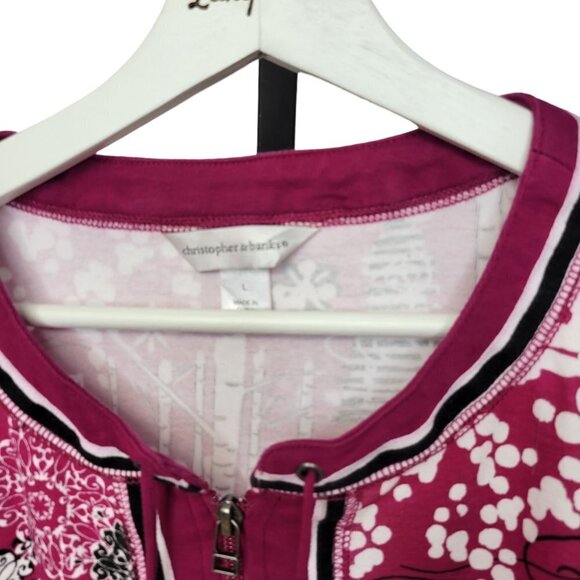 CHRISTOPHER & Banks Zip Front  Top - Picture 3 of 4